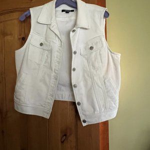 Chaps White Denim Vest